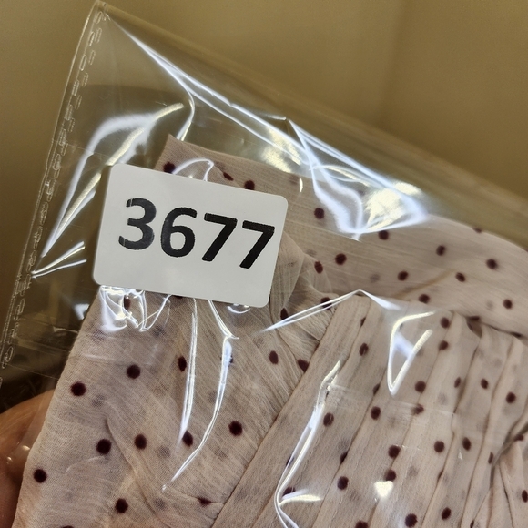 LC Lauren Conrad Cream and Red Polka Dot light weight blouse size L fits M - Picture 12 of 12